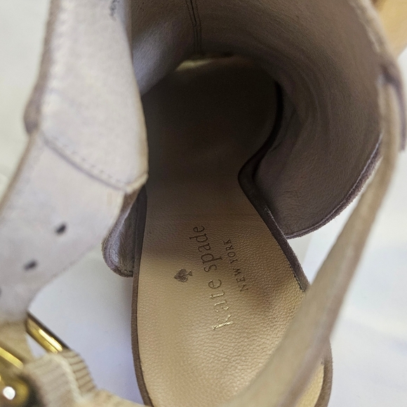 Kate Spade New York Womens Brown Suede Open Toe Heel Sandal Wit Gold Heel Size 9 - Picture 12 of 13